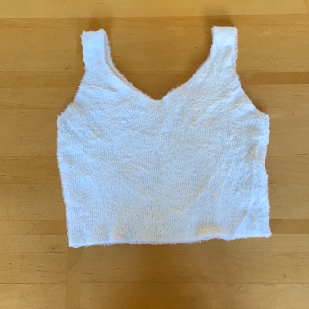 Fuzzy white shirt